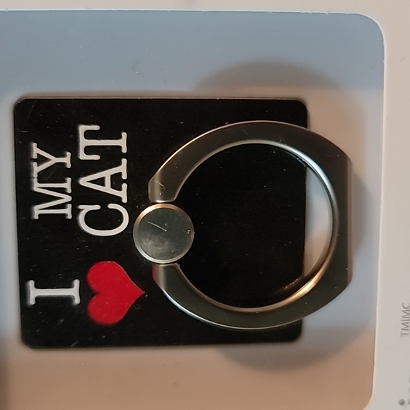 Brand NWT iRing Kickstand and hook support 2 in 1 black and silver New ❤️ my cat - Picture 4 of 12